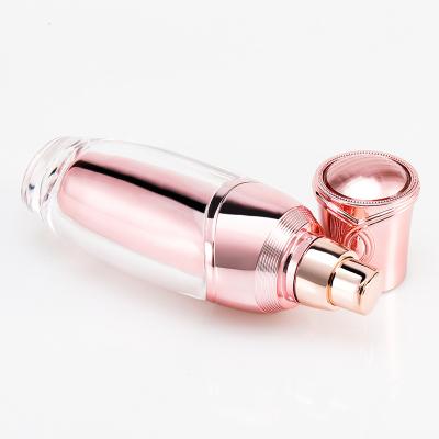 China Cosmetic Lightweight Luxury Rose Gold 50ml Empty Plastic Essence Water Packaging Bottle Skin Care Products Lotion Bottle for sale