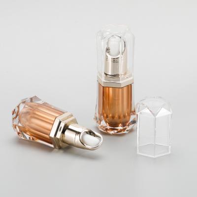 China 10ml Essential Oil Bottle Diamond-Shape Cosmetic Lotion Cosmetic Essence Perfume Plastic Bottle With Dropper for sale