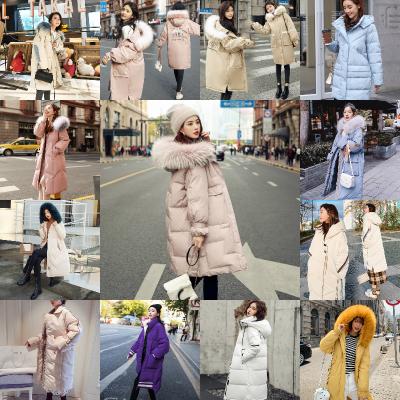 China Viable low-knee loose cotton-padded Korean version women's coat 2021 mid-tall new fashion women's long hair collar cotton coat for sale