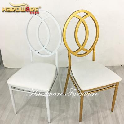 China Customized modern fancy leather hotel wedding furniture cushion metal banquet chair for sale