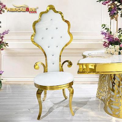 China Back Throne Modern Royal Luxury Wedding Furniture Style High Baroque Gold King Chair for sale