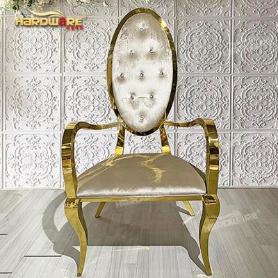 China Fashion New High Quality Royal Throne Exclusive Luxury Hotel Stainless Steel Golden Chair for sale