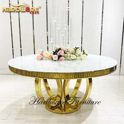 China Tempered Glass Mirror Wedding Furniture Banquet Hall Glass Tables for sale