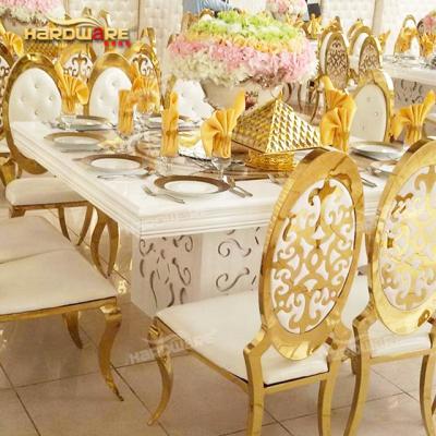 China Modern Commercial Metal Frame Hotel Furniture Oval Back Fancy Throne Wedding Chairs for sale