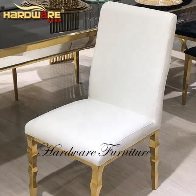 China High Quality Leather Luxury Dinner Dining Chairs Gold Wedding Chairs Stainless Steel for sale