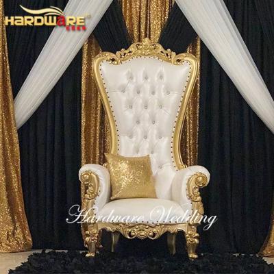 China Modern King and Queen High Back Throne Chairs Royal Luxury Wedding Chairs for Bride and Groom Sofa Chair for sale