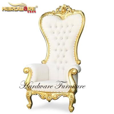 China Newlyweds Design Gold King Queen Queen Throne High Quality Decor Chairs Luxury Wedding for sale