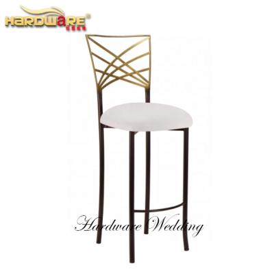 China Good Welding Gold Marching Band Steel Bar Chair Two Tone Stainless Modern Height Elegant Bar Stool for sale