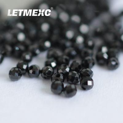 China Jewelry Making LETMEXC 1000 Pcs/Pack Natural Black Spinel Irregular Facet Round Beads With Holes Suitable For DIY Jewelry Production for sale