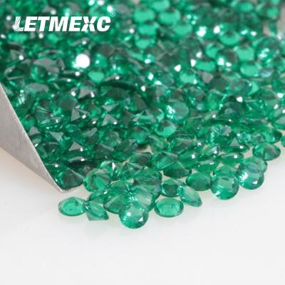 China Jewelry Making LETMEXC TOP Small Size Green Color Nano Gemstones Excellent Round Cut For Custom Diamond Jewely DIY Jewelry Making for sale