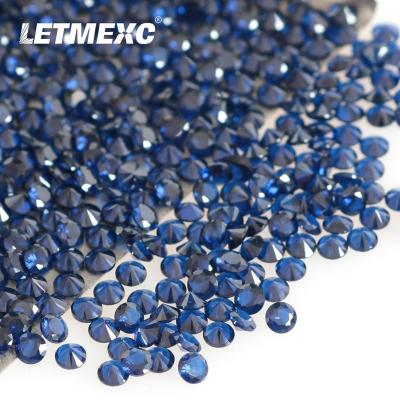 China Jewelry Making LETMEXC TOP 114# Color Small Size Blue Nano Gemstones Excellent Round Cut For Custom Diamond Jewely DIY Jewelry Making for sale