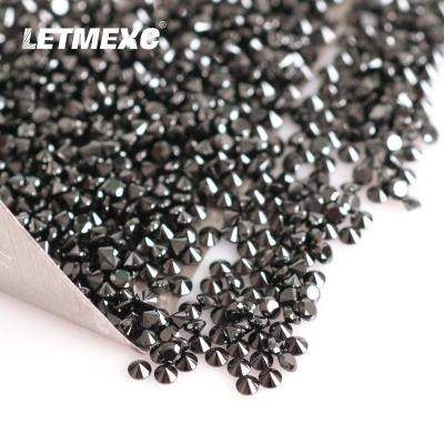 China Jewelry Making LETMEXC TOP Small Size Black Color Nano Gemstones Excellent Round Cut For Custom Diamond Jewely DIY Jewelry Making for sale