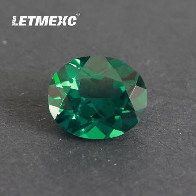 China LETMEXC Nanosital #A60 Tourmaline Paraiba Green Oval Cut Diamond Gemstone Can High Melting Wax Casting for sale