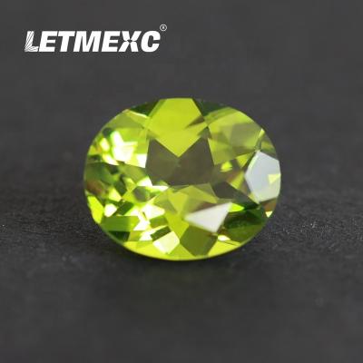 China Nanosital LETMEXC Nanosital #172 Light Peridot Color Oval Cut Diamond Gemstone Can High Melting Wax Casting for sale