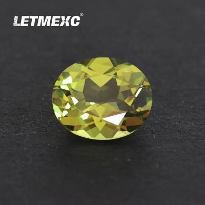 China Nanosital LETMEXC Nanosital #14-2 Peridot Color Oval Cut Diamond Gemstone Can High Melting Wax Casting for sale