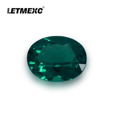 China LETMEXC Nanosital #03-B Emerald Bluish Light Oval Cut Diamond Gemstone Can High Melting Wax Casting for sale