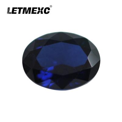 China Jewelry Making LETMEXC Top Quality AAAAA 34# Blue Sapphire Oval Cut Corundum Loose Gemstone For Jewelry Wax Casting for sale