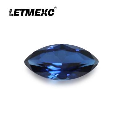 China Jewelry Making LETMEXC Top Quality AAAAA 34# Sapphire Marquise Cut Corundum Loose Blue Gemstone For Jewelry Wax Casting for sale