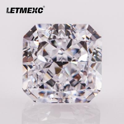 China Jewelry Making LETMEXC Gemstone Lab Super White High Carbon Zircon Zircon CZ Square Octagon Crushed Ice Cut 4K Cutting 5A+ Grade for sale