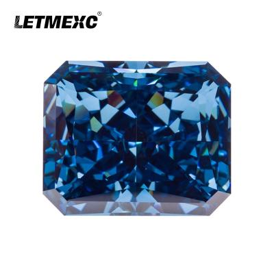 China Jewelry Making LETMEXC Diamond Cubic Zirconia High Carbon CZ Crushed Ice Top Royal Blue Color Cut Radiant Octagon 4K Quality 5A+ for sale