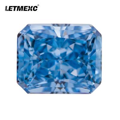 China Jewelry Making LETMEXC Ice Blue High Carbon Diamond Cubic Zirconia CZ 10x12mm Octagon Crushed Ice Cut 5A+ Grade For Custom Jewelry for sale