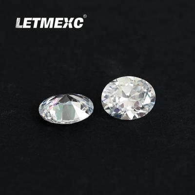 China Jewelry Making LETMEXC 5A Zirconia White Color Oval Cut Loose Synthet Zirconia CZ Gemstones Europe Machine Cut for sale