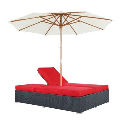 China Eco-freindly Audu Leisure Double Man Poolside Rattan Sun Sofa for sale