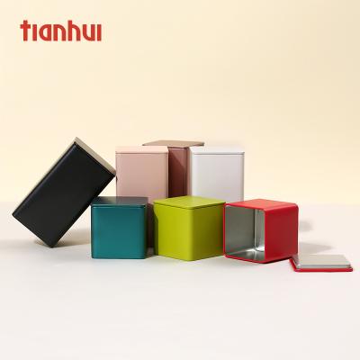 China Wholesale Elegant Mini Square Tea Container Tin Gift Box Packaging Metal Tin Box for sale