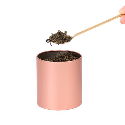 China Tin Cans Mini Containers Packaging Small Round Rose Gold Coffee Spice Tea Matcha Metal Canister Box for sale