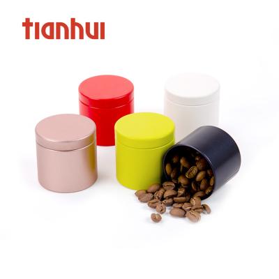 China Empty Small Round Coffee Food Weed Packaging Containers Tea Metal Tin Can for sale