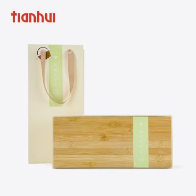 China Recycled Materials Wholesale Japanese Square Handmade Bamboo Lid Loose Leaf Tea Box for sale