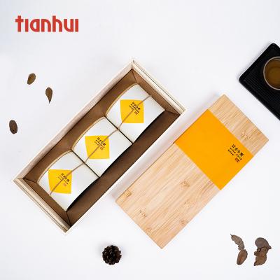 China Recycled Materials Paper Tea Packaging Wooden Lid Gift Box Cosmetic Sets With 3 Paper Boxes for sale