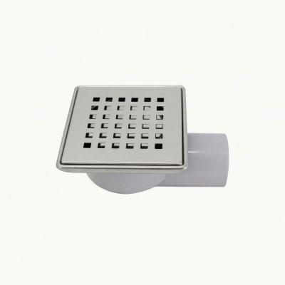 China Strainer PVC Stainless Steel Shower Embedded Water Drains Bathroom Square Corner Floor Drain for sale