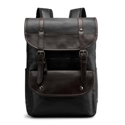 China Male Fashion Trend Glitter PU Waterproof Leather Bags For Men Student Backpack for sale