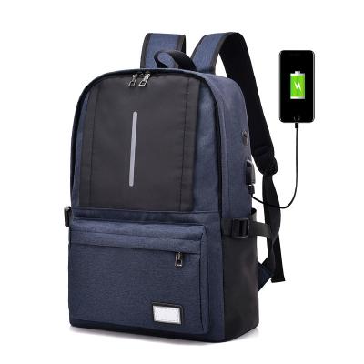 China OEM Factory Price Waterproof USB Rechargeable Canvas Backpack School Bags for sale