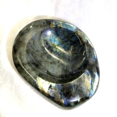 China Wholesale Europe Hand Carved Labradorite Natural Quartz Crystal Bowl Gemstone Ashtray for sale