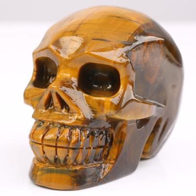 China China Natural Tiger Eye Stone Hand Carved Quartz Healing Crystal Skulls For Sale for sale