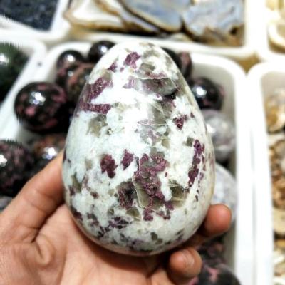 China Europe Wholesale RedRubellite Stone Eggs Tourmaline Red Egg For Healing for sale