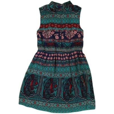 China Anti-Static 100% Polyester Navy Fashion Dresses 2021 Casual Dress Women Summer With Print for sale