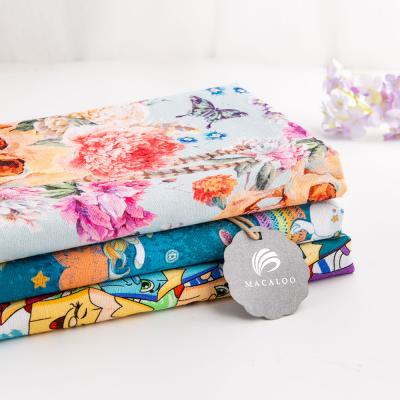 China Floral Pattern Digital Printed Fabric Shrink-resistant Cotton Canvas for sale