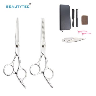 China 8 PCS Right Handed Scissors with Shaving Barber Razor Professional Hair Cutting Thinning Shears Hairdressing Comb Standard Scissors Set Scissors Kit for sale