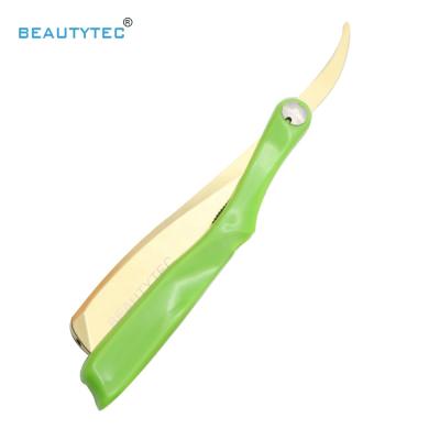 China Green Private Label Barber Razor Safety Shaving Knife Beauty Blade Handle Double Edge Professional Single Blade Sharp Half for sale