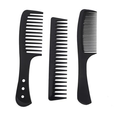 China Custom Wholesale Fashionable Black Fiber Carbon Fiber Comb Big Wide Tooth Detangler Hair Styling Comb For Curly Hair Wet Or Dry Hair Straight Brush Tools for sale