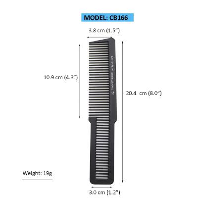 China Fashionable Hair Comb Black Heat Resistant Professional Beauty Salon Dressing Carbon Tease Anti-Static Cut-off Styling Comb for sale