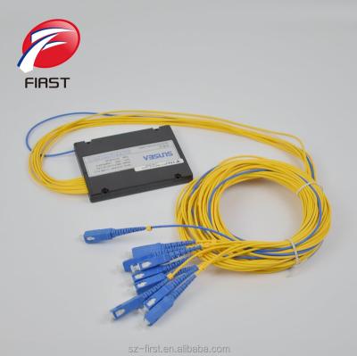 China FTTH 1x2 1x8 1x16 1x24 Fiber Optic Passive PLC Splitter Splitter SC/APC for sale