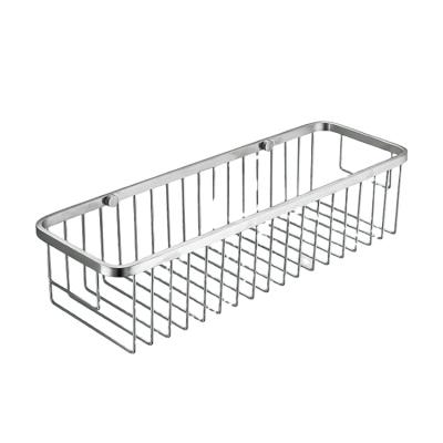 China 304 Stainless Steel Wall Mounted Bathroom Basket Hanging Shelf Corner Shower Trolley Bathroom Basket for sale