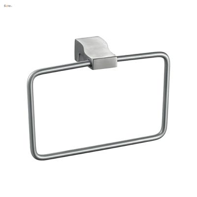 China Bathroom Accessories Modern Luxury Design Wall Mounted Stainless Steel Square Towel Ring for sale