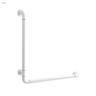 China Durable Hot Selling White Satin Bathroom Toilet Safety Aid Handrails Tub Metal Grab Bars For Elderly for sale