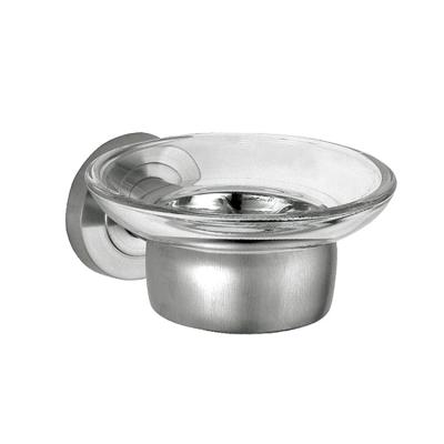 China Hotel Bathroom Satin Stainless Steel Soap Dish 304 Glass Cup Holder Durable Home Accessories for sale