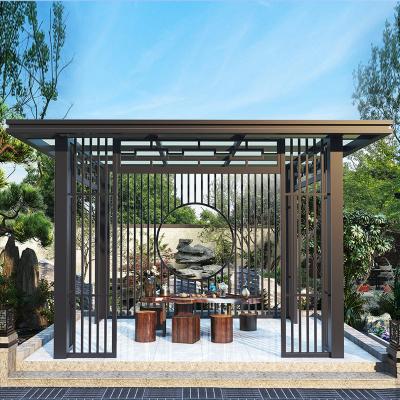 China Outdoor Waterproof Aluminum Garden Gazebo System Roof Canopy Patio Service Aluminum Alloy OEM Bioclimatic Pergola for sale